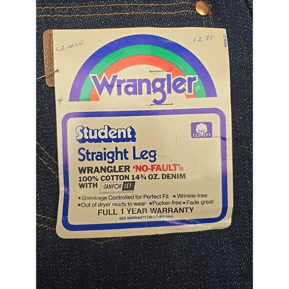 VTG 70S 80S New Boys Kids 28 X 34 Wrangler Dark Denim Carpenter Work Jeans Pants - Picture 2 of 12